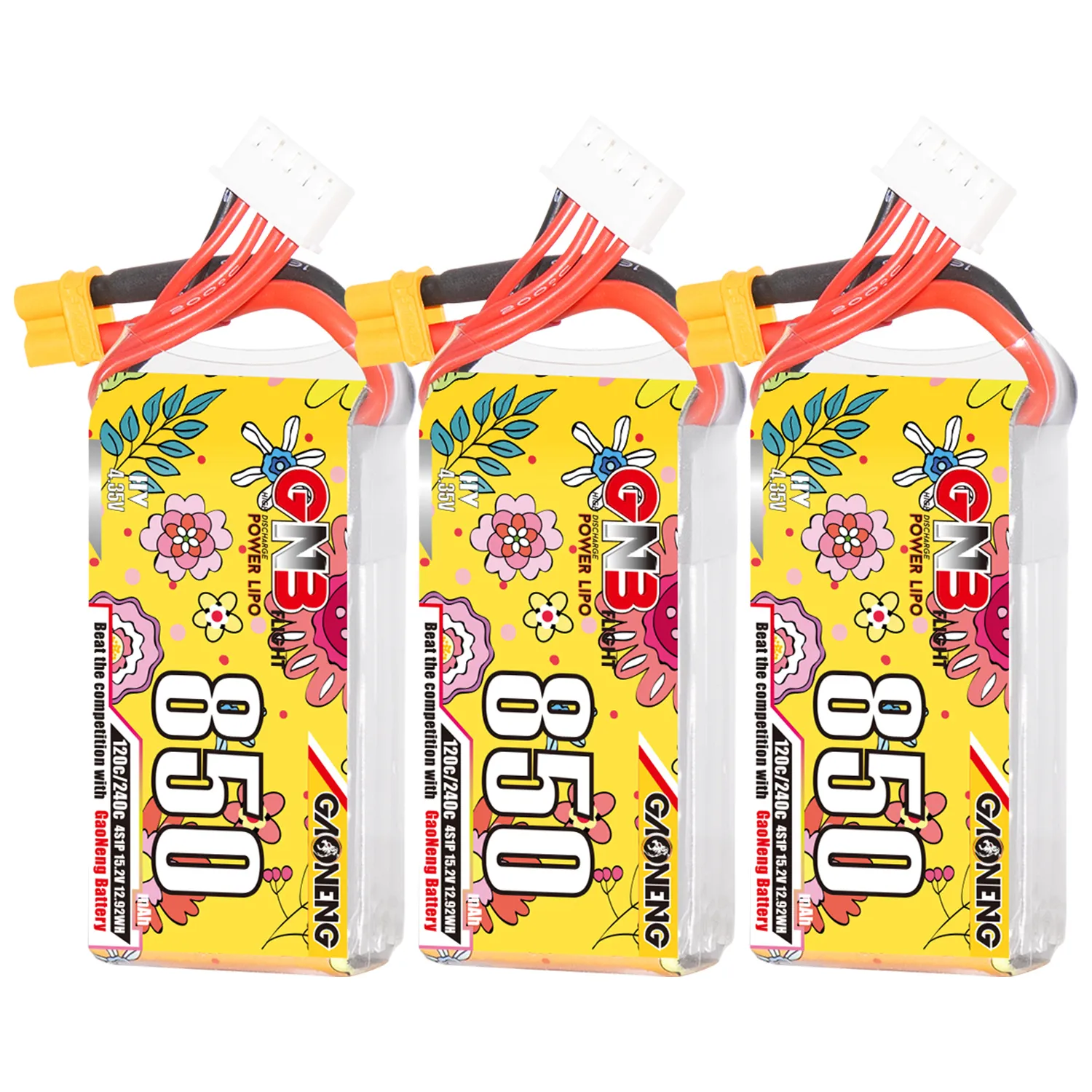 GAONENG GNB LiHV 4S 15.2V 850mAh 120C XT30 LiPo Battery - Image 2